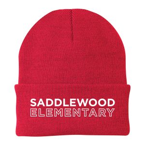 Knit Beanie Cap Saddlewood Elementary Horizontal Red
