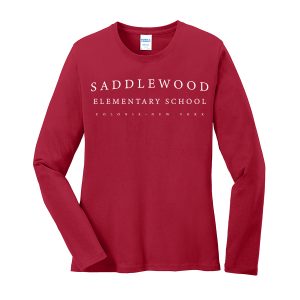 Long Sleeve Core Blend Tee Saddlewood Elementary Vertical Red