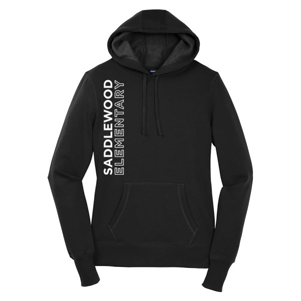 Pullover Hooded Sweatshirt Saddlewood Elementary Horizontal Black