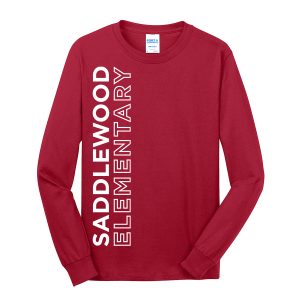 Long Sleeve Core Blend Tee Saddlewood Elementary Vertical Red