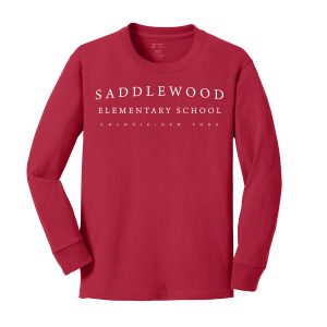 Long Sleeve Core Blend Tee Saddlewood Elementary Horizontal Red