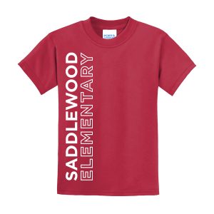 Core Blend Tee Saddlewood Elementary Vertical Red