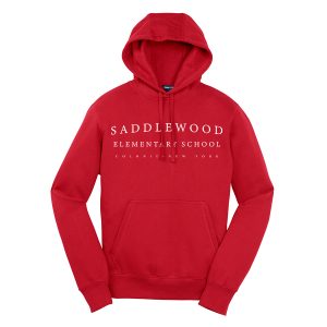 Pullover Hooded Sweatshirt Saddlewood Elementary Horizontal Red