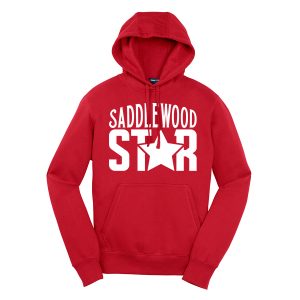 Pullover Hooded Sweatshirt Saddlewood Star Red