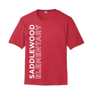 Performance Cooling Tee Saddlewood Elementary Vertical Red