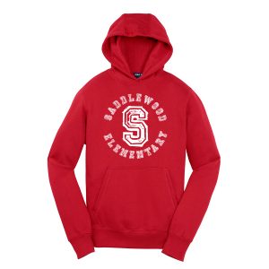 Pullover Hooded Sweatshirt Saddlewood Elementary Circle Red