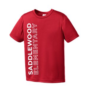 Performance Cooling Tee Saddlewood Elementary Vertical Red